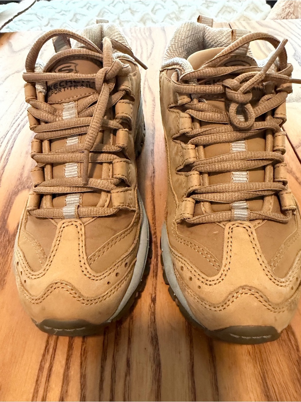 Skechers Sport Women’s Tan Lace-Up Athletic Sneakers